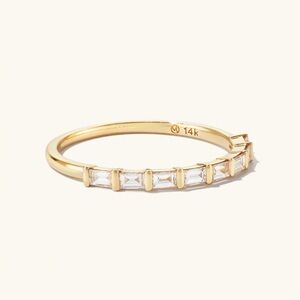 Mejuri Baguette Diamond Half Eternity Band Size 5